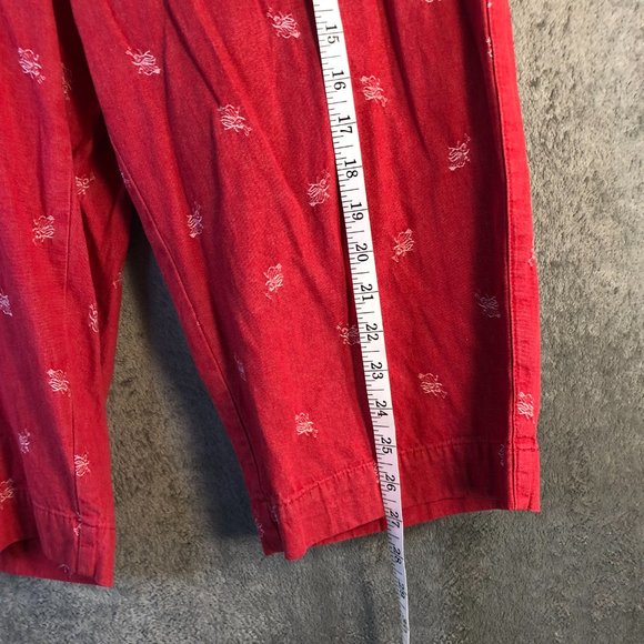 Liz Claiborne Audra Women's 12 Straight Leg Below The Knee Red Cropped Pants - Picture 13 of 17